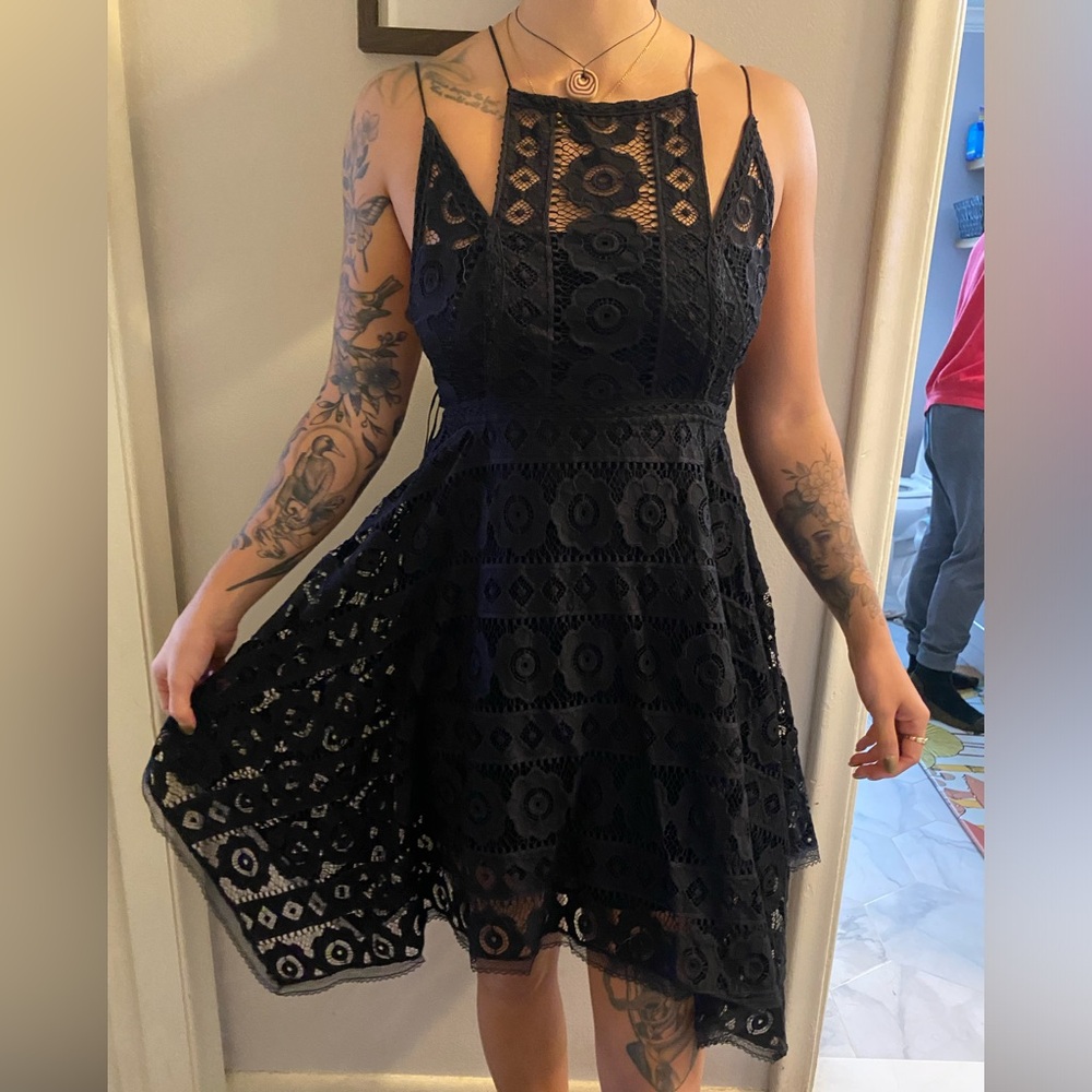 Free People Black Lace Dress